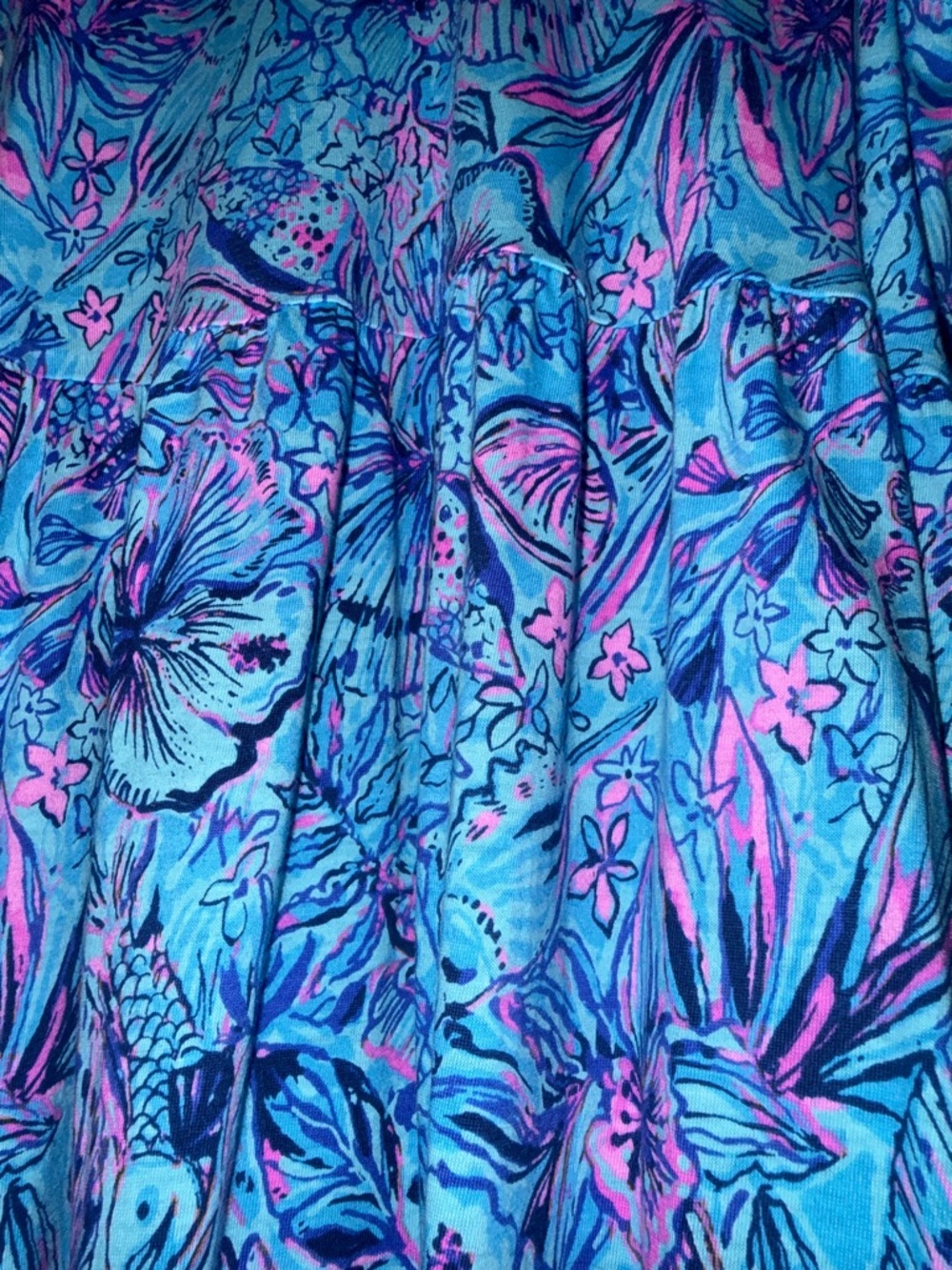 Blue Floral V-Neck Women’s Dress - Picture 4 of 6
